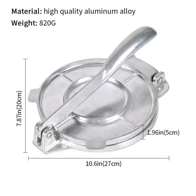 Chapati press , Tortilla Press Roti Maker,Aluminum Alloy Taco Press with Ergonomic Rotating Handle for Tortillas,Tacos,Burritos,Pizza and Dough ,Tortilla Maker Press Pan Heavy Restaurant Commerci