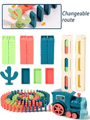 Domino Train Toys for 3 4 5 Year Old Boys Gifts, Dominoes Set Domino Blocks Train Toy Dominoes Game Birthday Gifts for 3 Year 2 3 4 5 Olds Boys Girls ChildrenDomino Train is a toy designed for