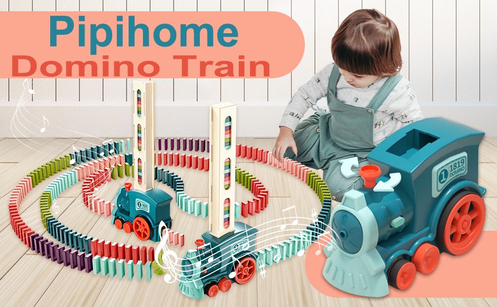 Domino Train Toys for 3 4 5 Year Old Boys Gifts, Dominoes Set Domino Blocks Train Toy Dominoes Game Birthday Gifts for 3 Year 2 3 4 5 Olds Boys Girls ChildrenDomino Train is a toy designed for