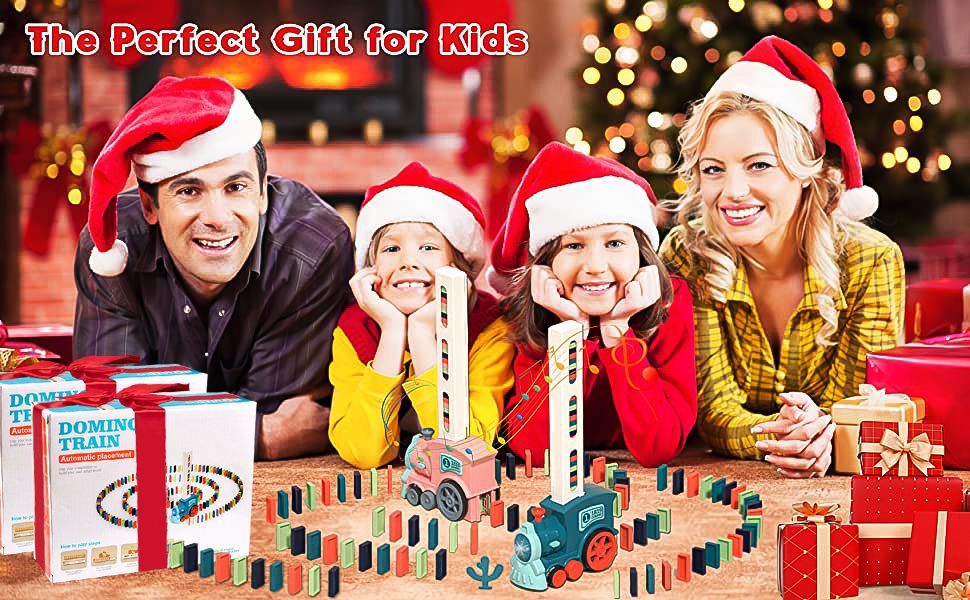 Domino Train Toys for 3 4 5 Year Old Boys Gifts, Dominoes Set Domino Blocks Train Toy Dominoes Game Birthday Gifts for 3 Year 2 3 4 5 Olds Boys Girls ChildrenDomino Train is a toy designed for