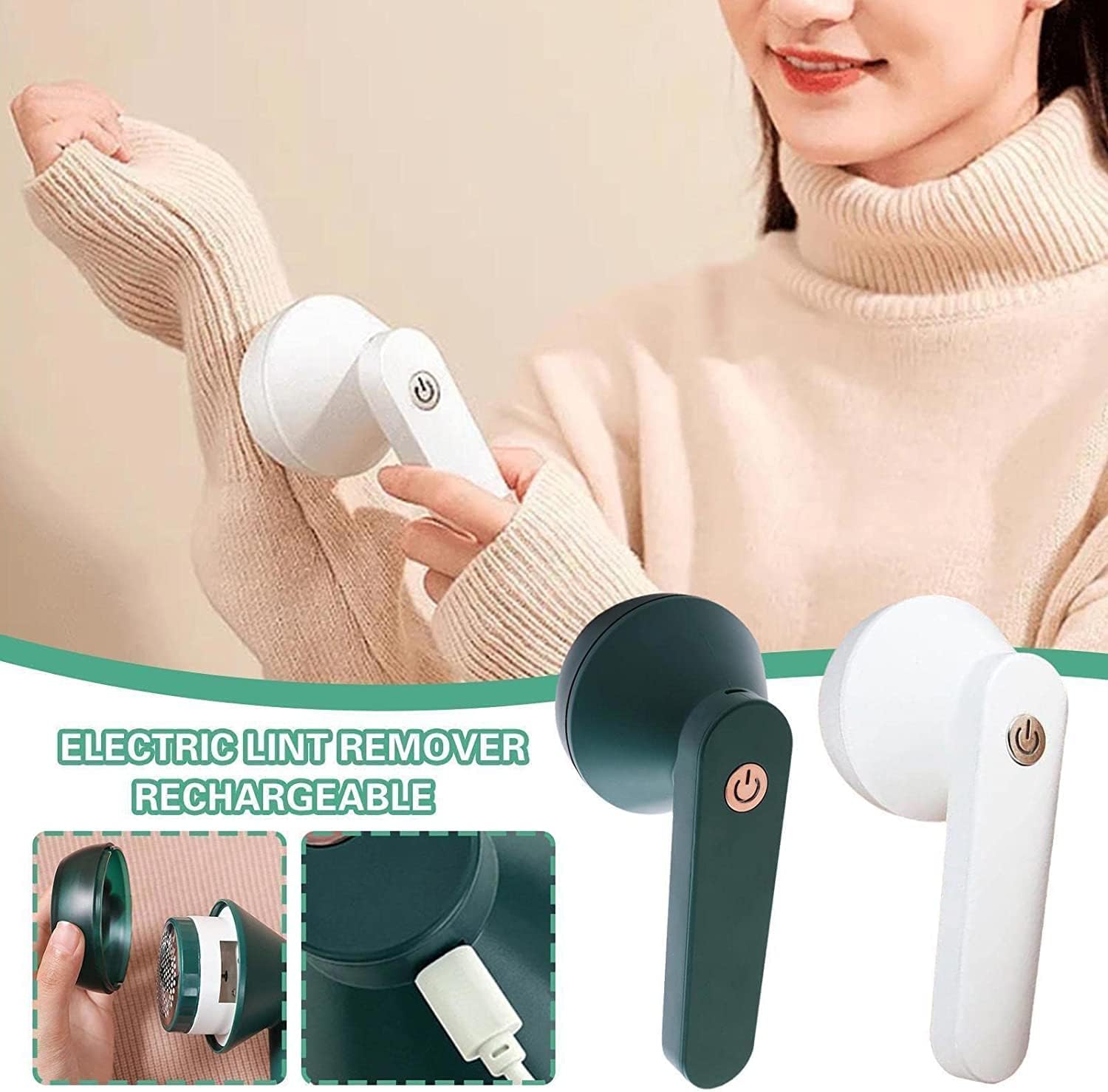 Electric Lint Shaver, Lint Shaver, Test Winner with 6-Blade Blade, USB Rechargeable Electric Lint Remover for Removing Pilling, for Clothes, Furnitureelectric lint remover, Fabric  shaver.