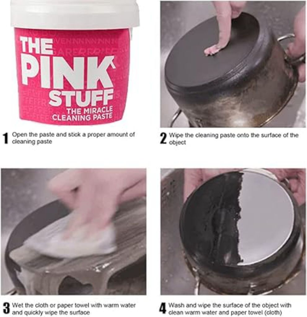 - The Pink Stuff - The Miracle All Purpose Cleaning Paste-The Miracle All Purpose Cleaning Paste, Gentle Multifunctional Household Cleaning Cream, Effective Clean Kitchen Grease Cleaner
