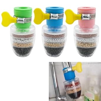 3 Pcs Faucet Water Filter,Layer Cartridge Activated Carbon Filters Water Filter Faucet, Water Filter Replacements for Sink .faucet water filter, designed to purify tap water. Water filter Faucet. atta