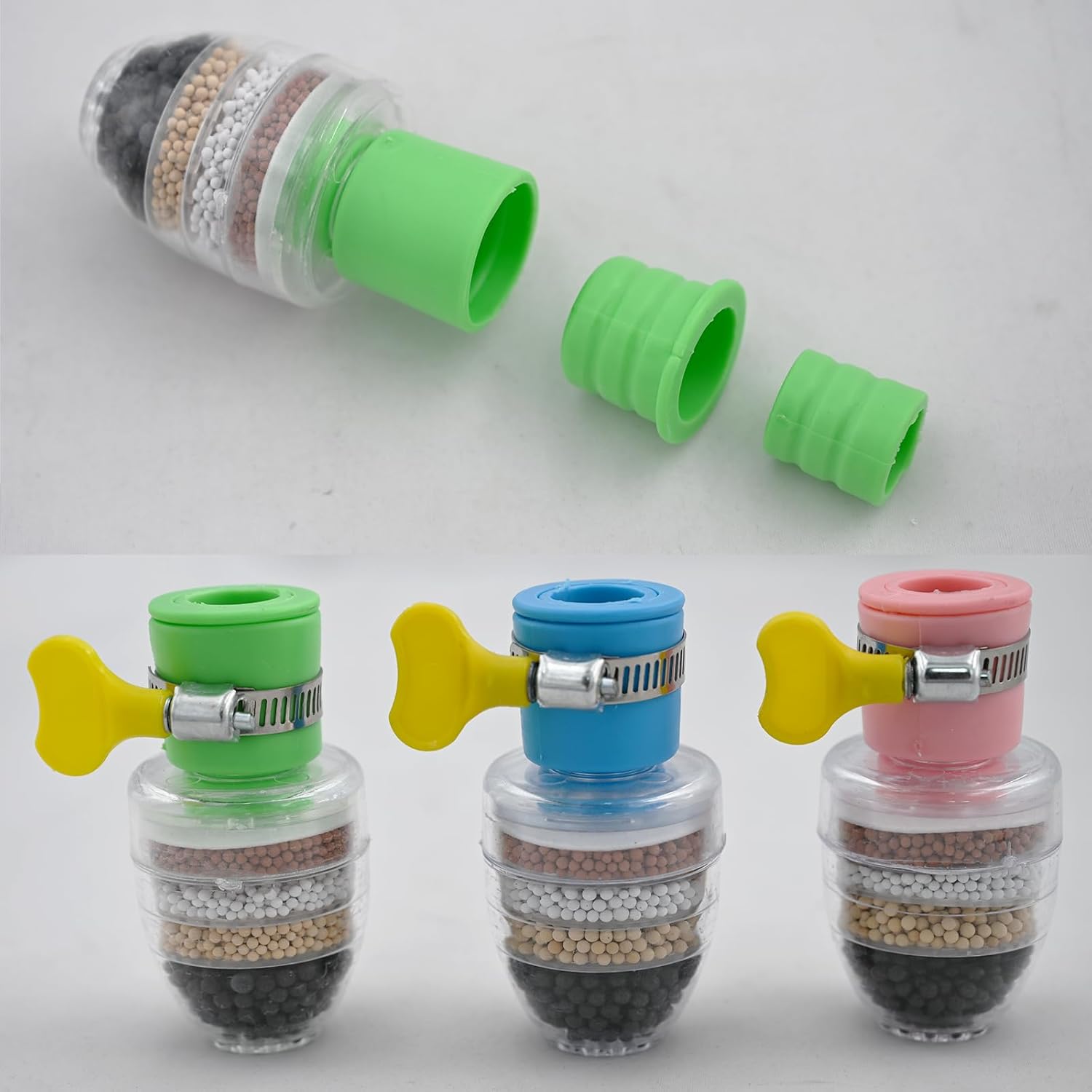 3 Pcs Faucet Water Filter,Layer Cartridge Activated Carbon Filters Water Filter Faucet, Water Filter Replacements for Sink .faucet water filter, designed to purify tap water. Water filter Faucet. atta