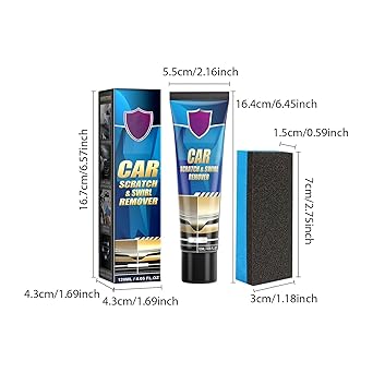 Car Scratch Remover Kit, Car Scratch Remover for Vehicles, Scratch Repair Wax for Car with Wipe & Sponge for Vehicles for Deep Scratches Car Paint Scratch Repair Polishing Wax