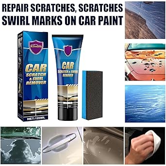 Car Scratch Remover Kit, Car Scratch Remover for Vehicles, Scratch Repair Wax for Car with Wipe & Sponge for Vehicles for Deep Scratches Car Paint Scratch Repair Polishing Wax