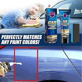 Car Scratch Remover Kit, Car Scratch Remover for Vehicles, Scratch Repair Wax for Car with Wipe & Sponge for Vehicles for Deep Scratches Car Paint Scratch Repair Polishing Wax