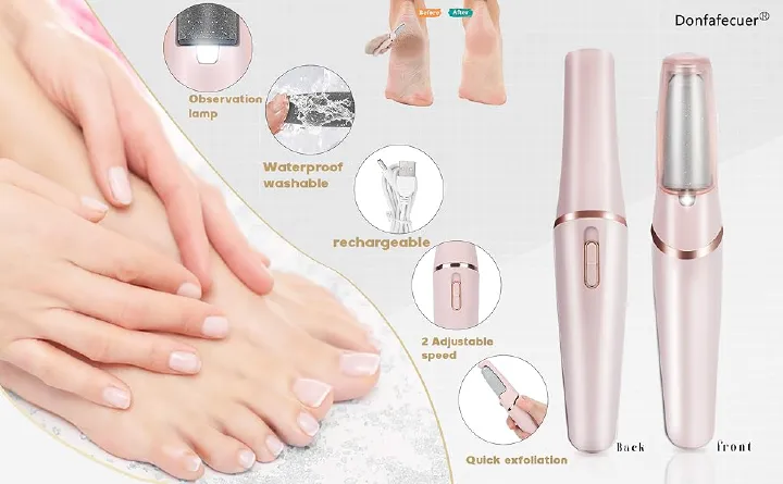 Smooth Pedicure Wand, Electric Callus Remover for Feet, Rechargeable Pedicure Tools Foot Care Kit, Pedicure Tools, Pedicure Tools Kit, Feet Care, Removes Dry Skin for Smoother Feet