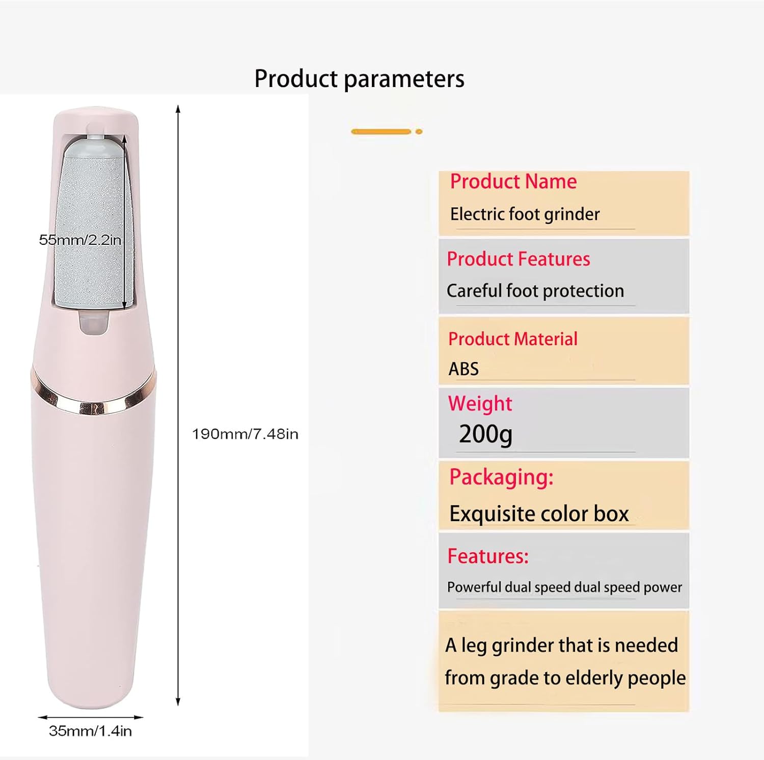 Smooth Pedicure Wand, Electric Callus Remover for Feet, Rechargeable Pedicure Tools Foot Care Kit, Pedicure Tools, Pedicure Tools Kit, Feet Care, Removes Dry Skin for Smoother Feet