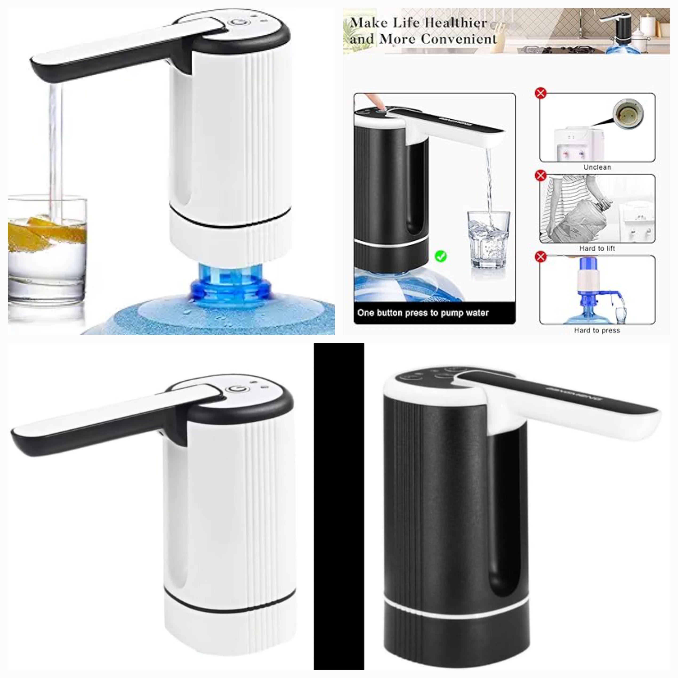 Multifunctional Water Dispenser - with 3 Main Working Modes, USB Rechargeable Battery, Foldable Design, Ideal for Home, Office, Camping, Travel