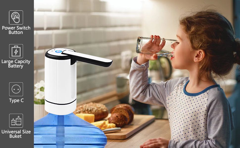 Multifunctional Water Dispenser - with 3 Main Working Modes, USB Rechargeable Battery, Foldable Design, Ideal for Home, Office, Camping, Travel