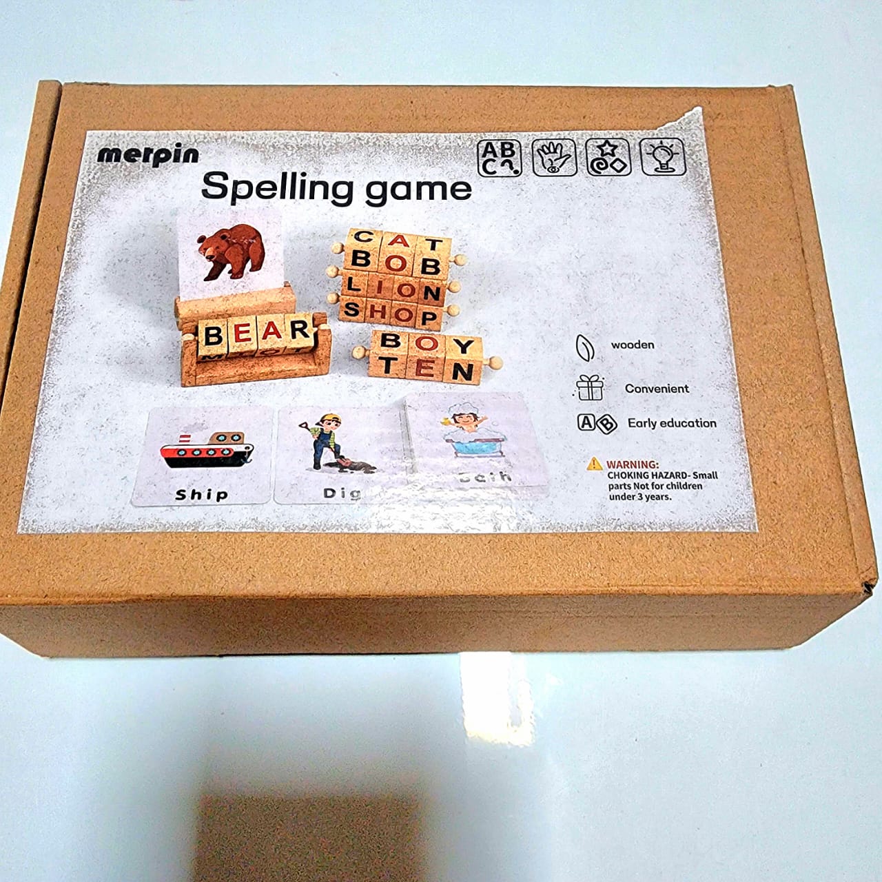 Wooden montessori Reading Blocks Short Vowel Rod Spelling Game for Preschool Boys Girls Montessori Rotating Alphabet Educational Toys
