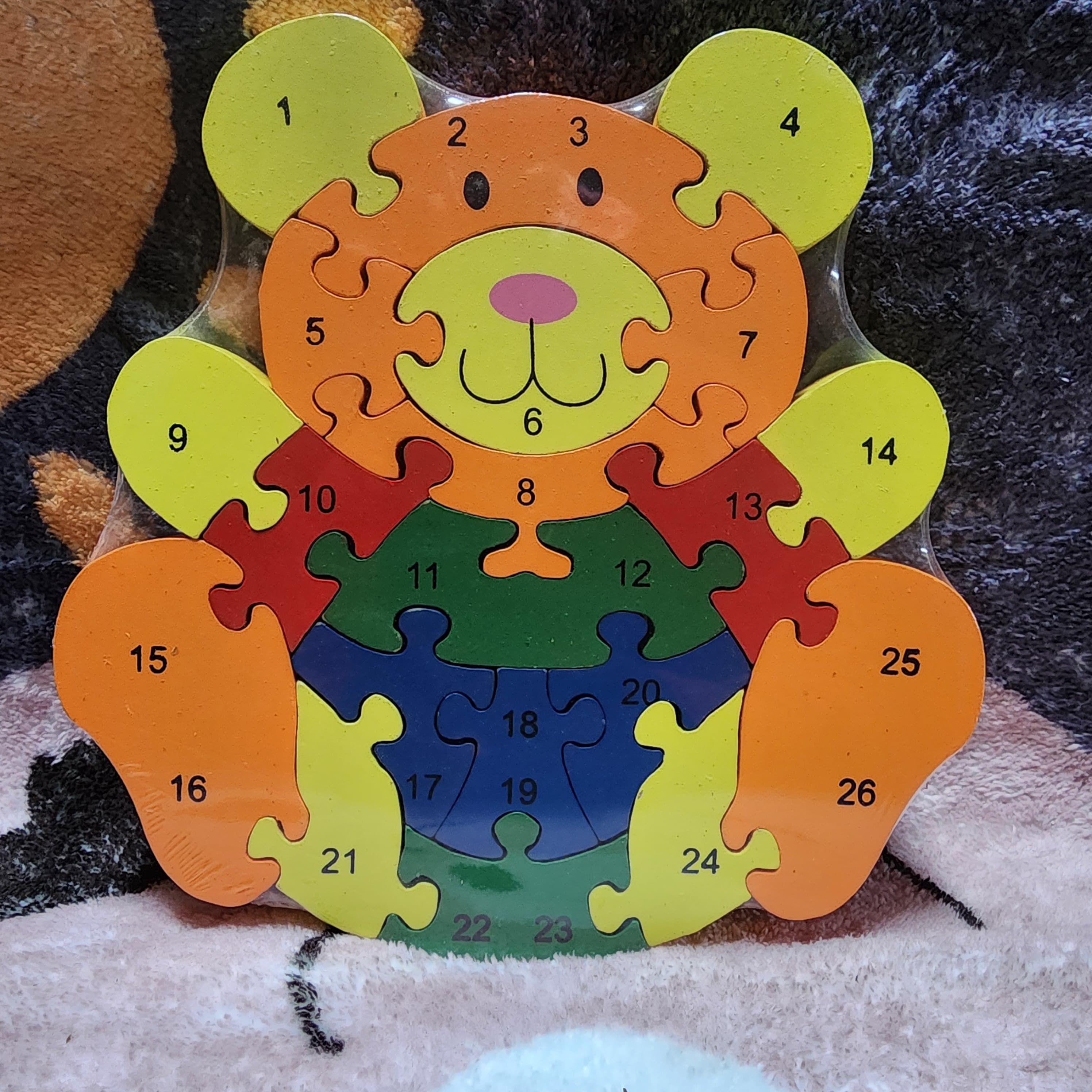 WOODEN MONTESSORI  2 IN 1 ANIMAL JIGSAW PUZZLE, ALPHABETIC AND NUMBERS JIGSAW PUZZLE