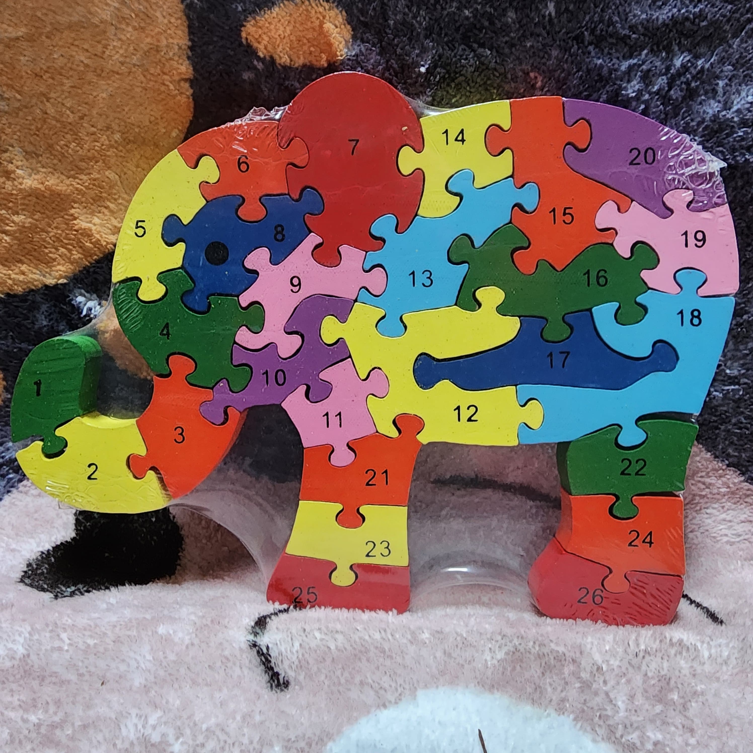 WOODEN MONTESSORI  2 IN 1 ANIMAL JIGSAW PUZZLE, ALPHABETIC AND NUMBERS JIGSAW PUZZLE