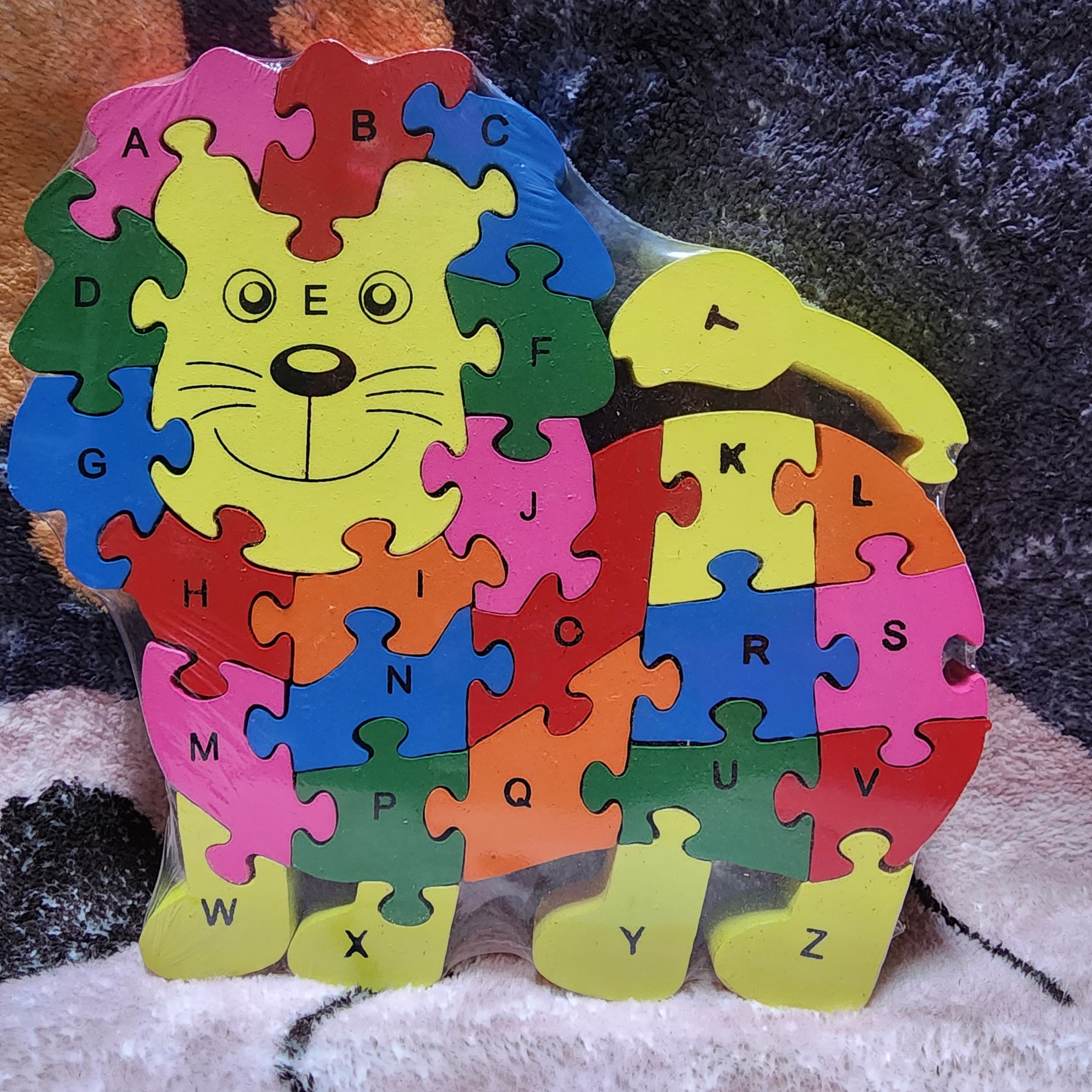 WOODEN MONTESSORI  2 IN 1 ANIMAL JIGSAW PUZZLE, ALPHABETIC AND NUMBERS JIGSAW PUZZLE