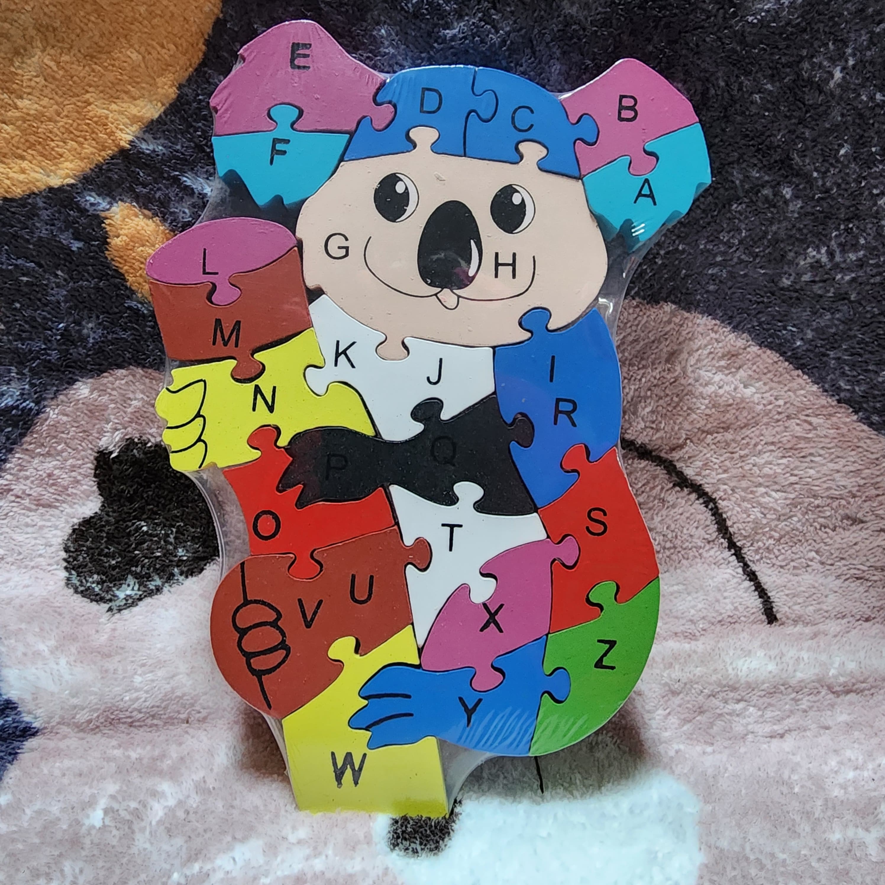 WOODEN MONTESSORI  2 IN 1 ANIMAL JIGSAW PUZZLE, ALPHABETIC AND NUMBERS JIGSAW PUZZLE