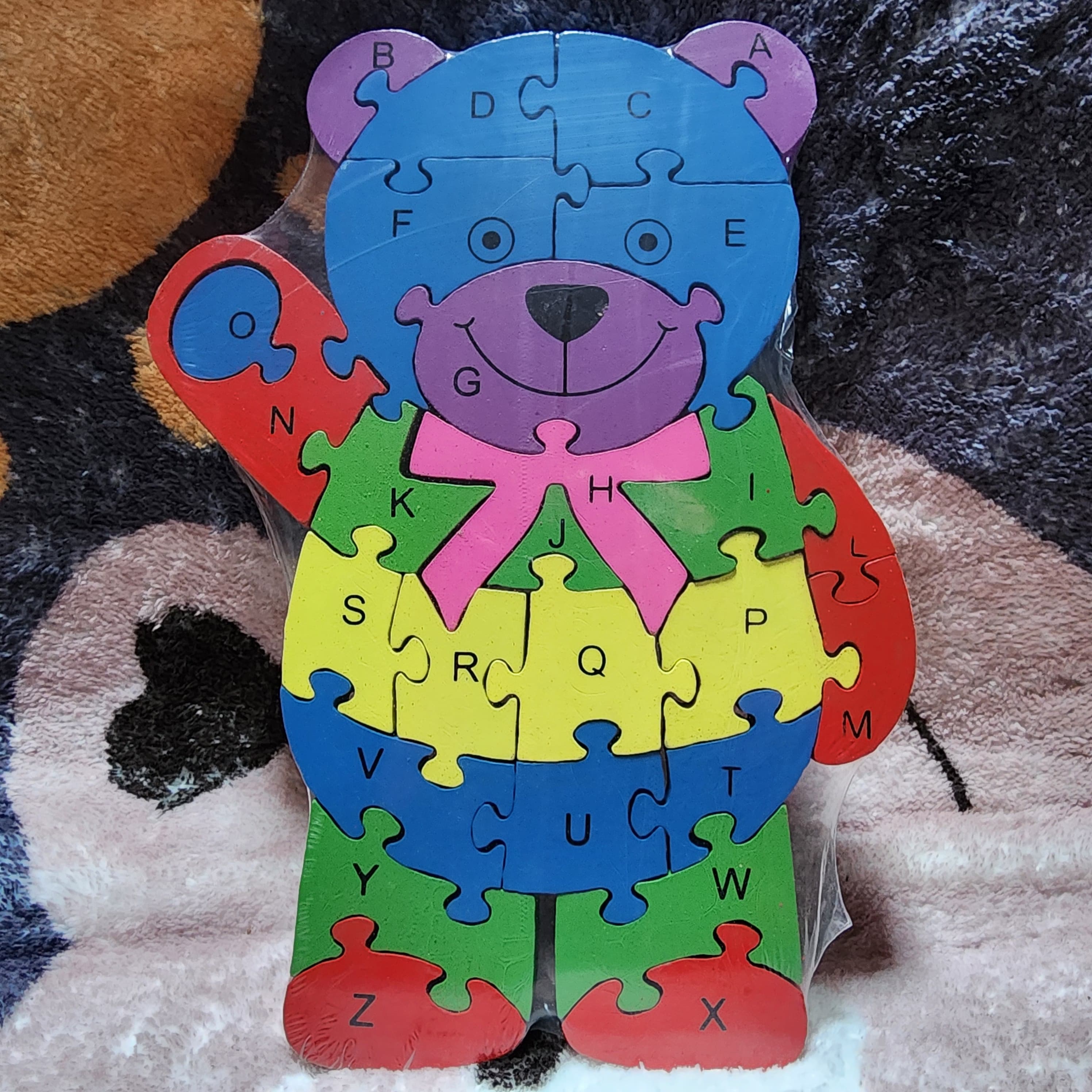 WOODEN MONTESSORI  2 IN 1 ANIMAL JIGSAW PUZZLE, ALPHABETIC AND NUMBERS JIGSAW PUZZLE