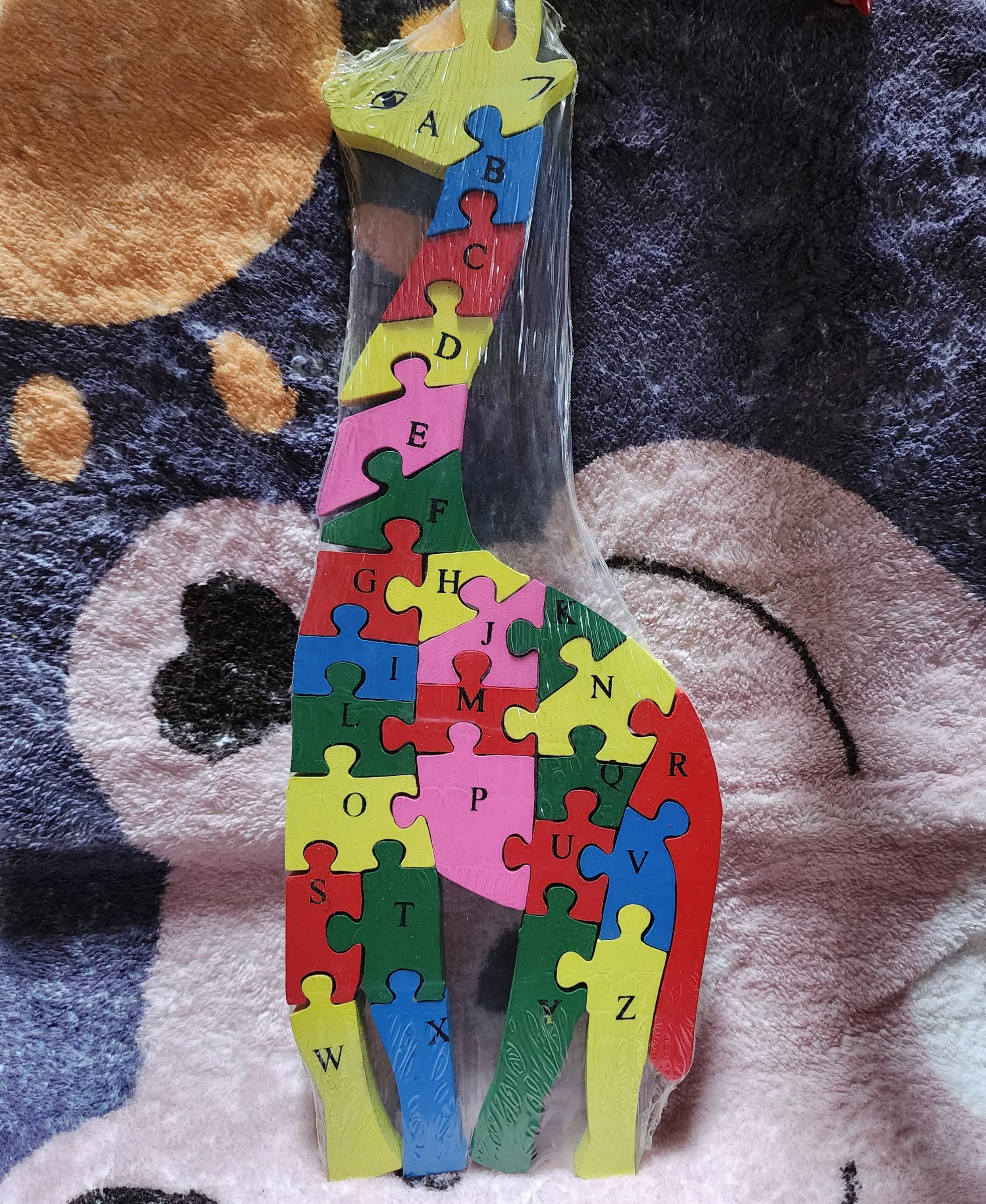 WOODEN MONTESSORI  2 IN 1 ANIMAL JIGSAW PUZZLE, ALPHABETIC AND NUMBERS JIGSAW PUZZLE