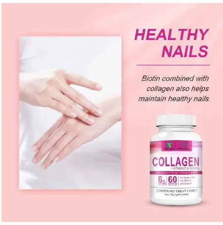 Winstown Collagen Tablets With Vitamin C + Biotin formula is designed to nourish your skin, hair, nails, and joints from the inside out-60 dietary supplements COMPOUND TABLET CANDY