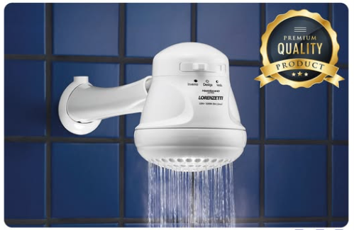 Lorenzetti Instant Water Heater Shower Head For Salty And Fresh Water , Saves water  Instant Shower Long lasting heating element 3 Features (Normal, Warm and Hot) Electronic temperature control