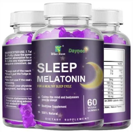 Daynee Sleep Melatonin Gummies for Bedtime Sleep Melatonin Gummies Calms the mind & body, Eases you to sleep -100% natural 60 supplements