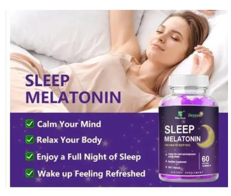Daynee Sleep Melatonin Gummies for Bedtime Sleep Melatonin Gummies Calms the mind & body, Eases you to sleep -100% natural 60 supplements