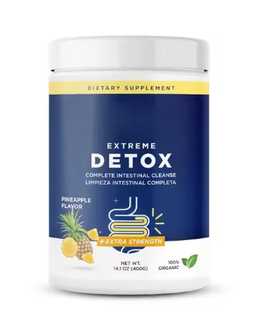 EXTREME DETOX COMPLETE INTESTINAL CLEANSE PINEAPPLE FLAVOUR  PLUS EXTRA STRENGTH- 100% ORGANIC DIETARY SUPPLEMENT 250g