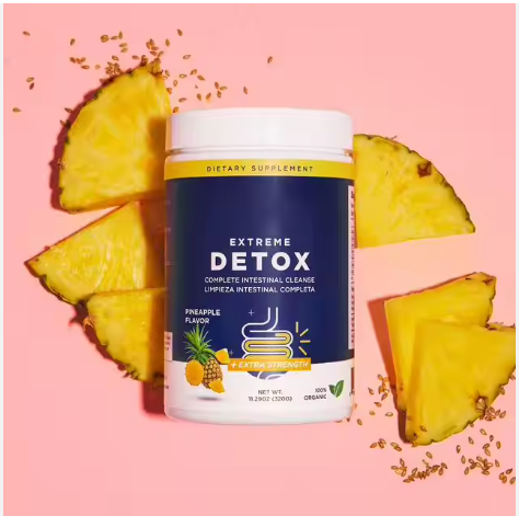 EXTREME DETOX COMPLETE INTESTINAL CLEANSE PINEAPPLE FLAVOUR  PLUS EXTRA STRENGTH- 100% ORGANIC DIETARY SUPPLEMENT 250g