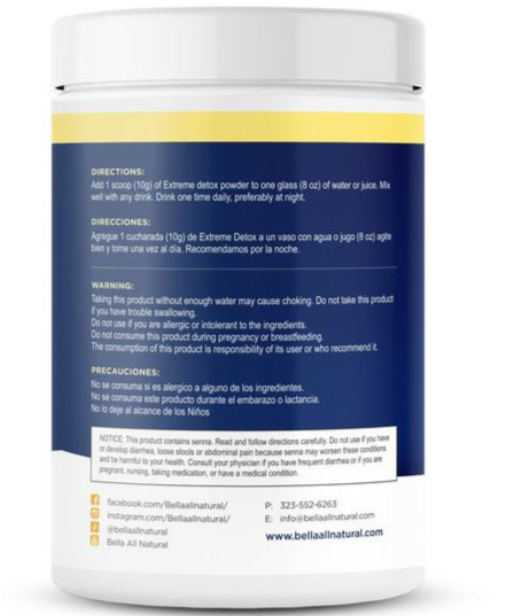 EXTREME DETOX COMPLETE INTESTINAL CLEANSE PINEAPPLE FLAVOUR  PLUS EXTRA STRENGTH- 100% ORGANIC DIETARY SUPPLEMENT 250g