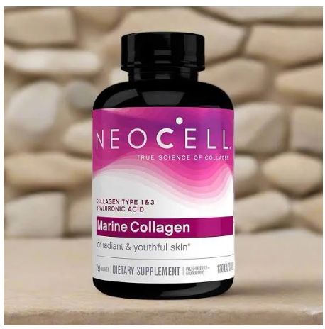 Neocell Marine Collagen With Collagen Type 1 And 3 And Hyaluronic Acid For a Radiant and Youthful Skin With Hydrolyzed Collagen, Skin Health Supplement, Capsule, 120 Dietary Capsule Supplements