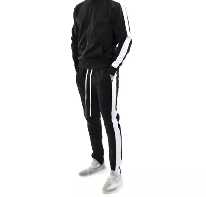 Truck suit for men, two-piece outfits, Custom Side Stripes sports Sweatsuit 2 piece Jogger Set Patchwork Track Suit Training Tracksuit for men