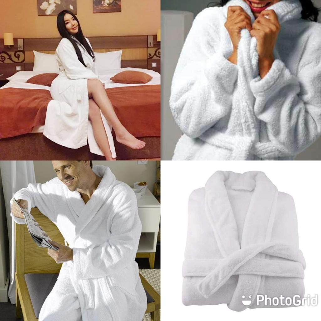 Mens/ Women's Fleece Bathrobe Long Shawl Collar bathing Robe, bathing gown, use as bathing towel