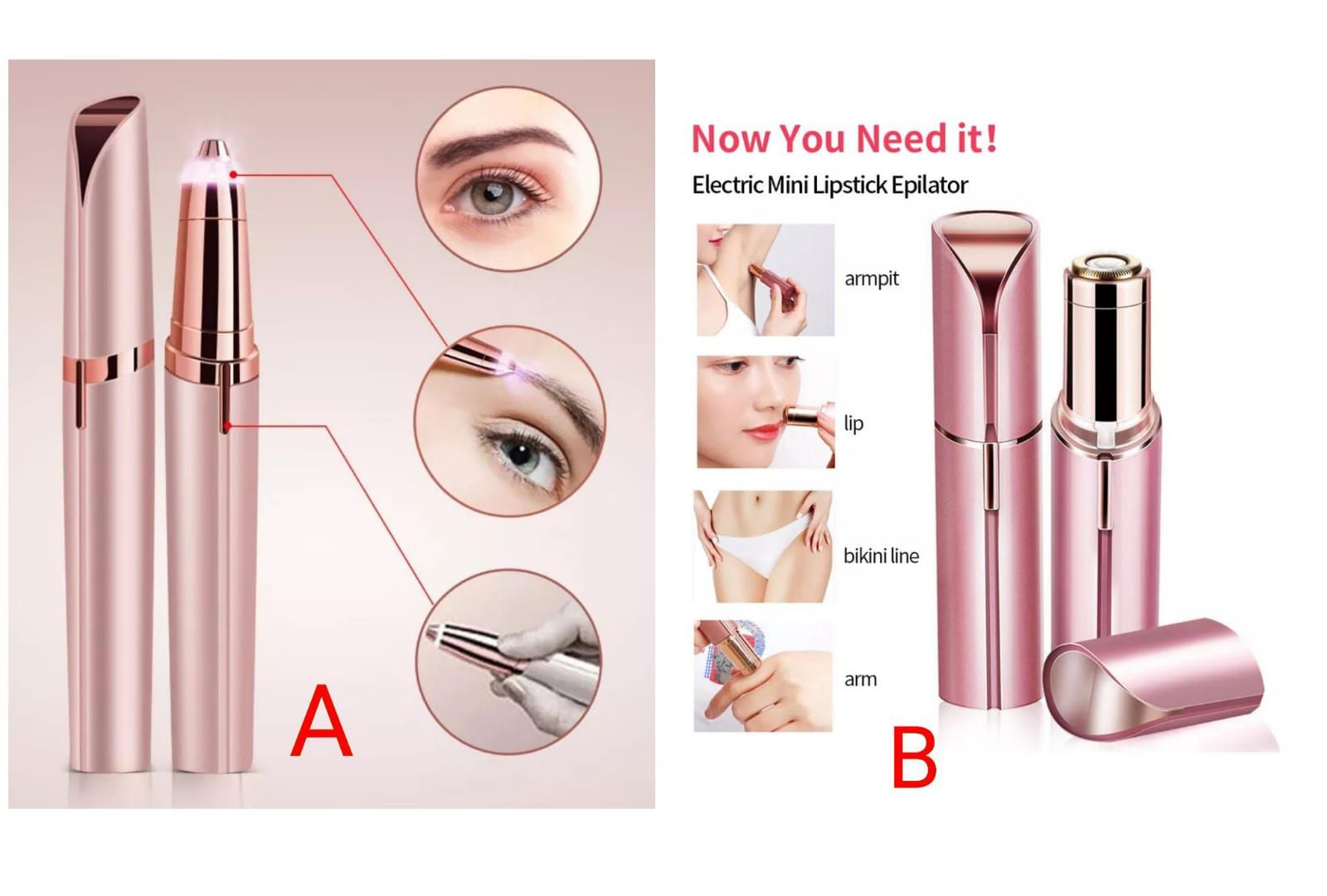 3 in1 Women Electric Eyebrow Trimmer Mini Eye Brow Epilator Facial Hair Removal USB Charging Portable Women Painless Razor Shaver Tool