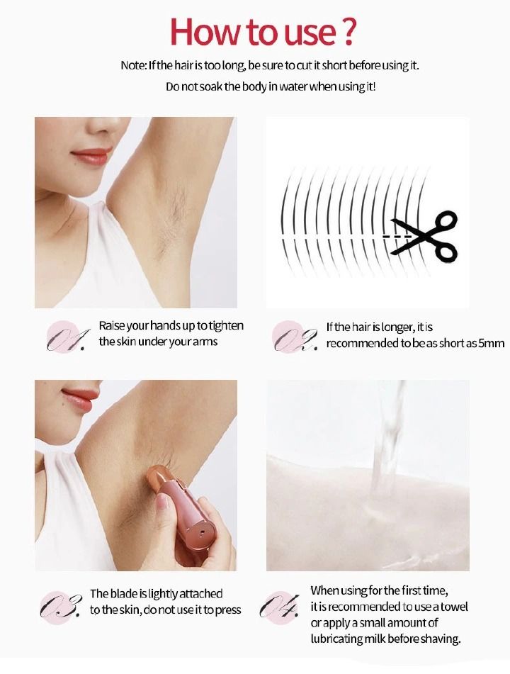 3 in1 Women Electric Eyebrow Trimmer Mini Eye Brow Epilator Facial Hair Removal USB Charging Portable Women Painless Razor Shaver Tool