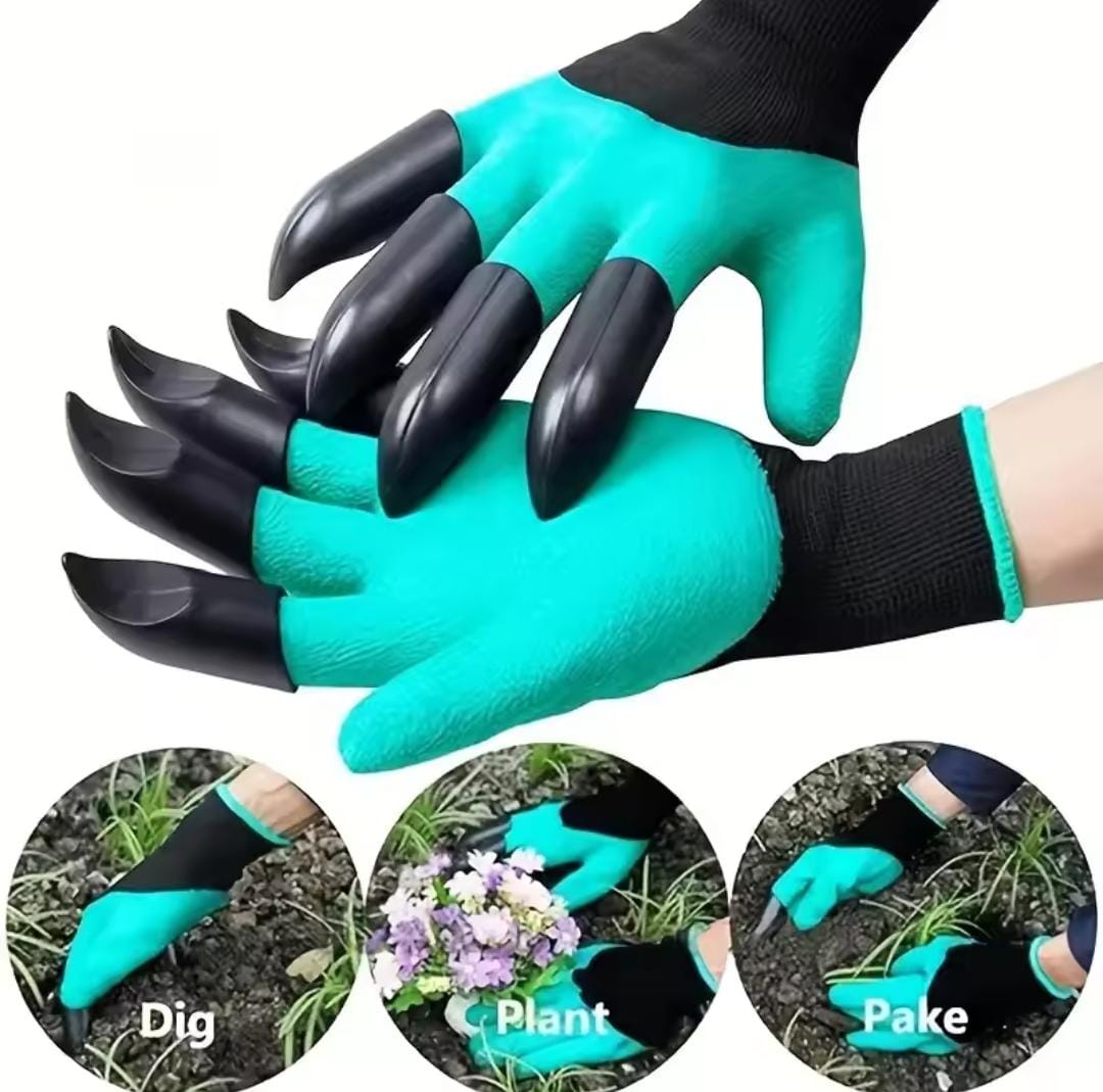 Gardening Gloves With Claws Breathable Digging Gloves Garden Vegetable Gardening Industry Planting Non-slip Wear-resistant Waterproof Rubber Work Gloves With Claws Cigging Planting Tools