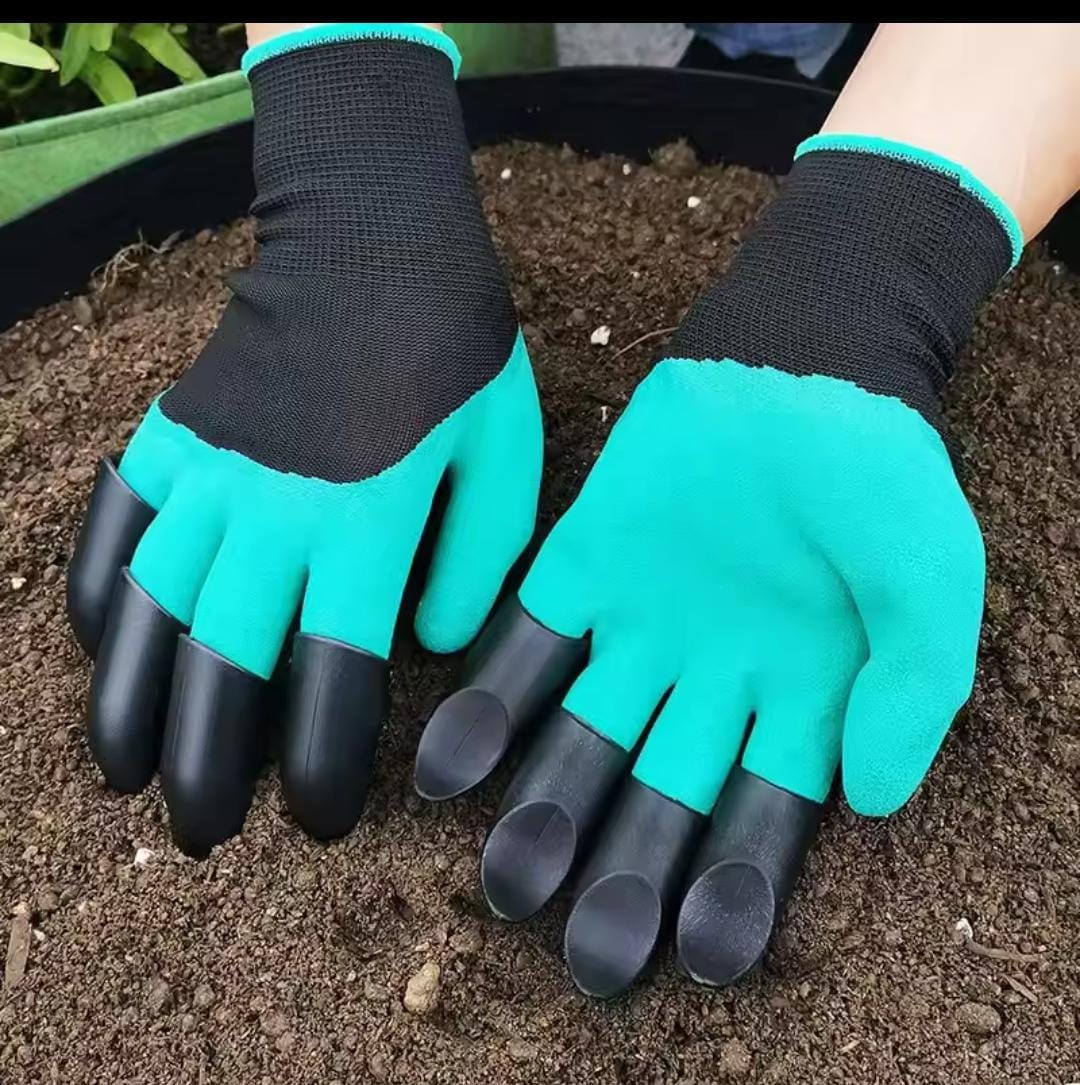 Gardening Gloves With Claws Breathable Digging Gloves Garden Vegetable Gardening Industry Planting Non-slip Wear-resistant Waterproof Rubber Work Gloves With Claws Cigging Planting Tools