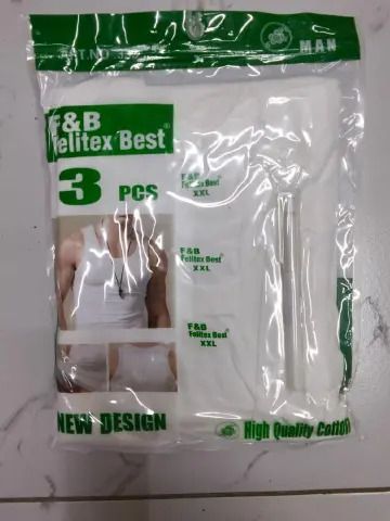 Felix Best men's vests 100% cotton - 3 pack (All White)