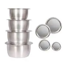 4-Piece Stainless Steel Cooking Pots Set (14–30CM) WITH LIDS – Durable, Easy-to-Clean Kitchen Cookware