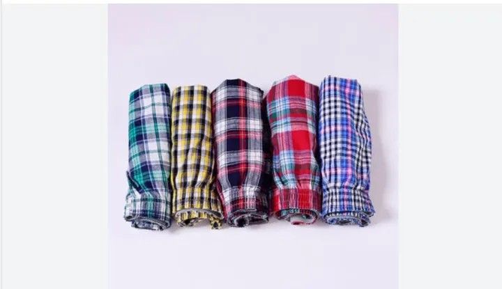 6 Pcs Premium Pure Cotton Checked Men’s Boxers – Super Comfortable Plaid Underwear for Men.