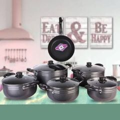 TC 14PCS Nonstick Cookware Set Cooking Pots Sufuria (20/22/24/28/30cm Pots +26cm frying pan)