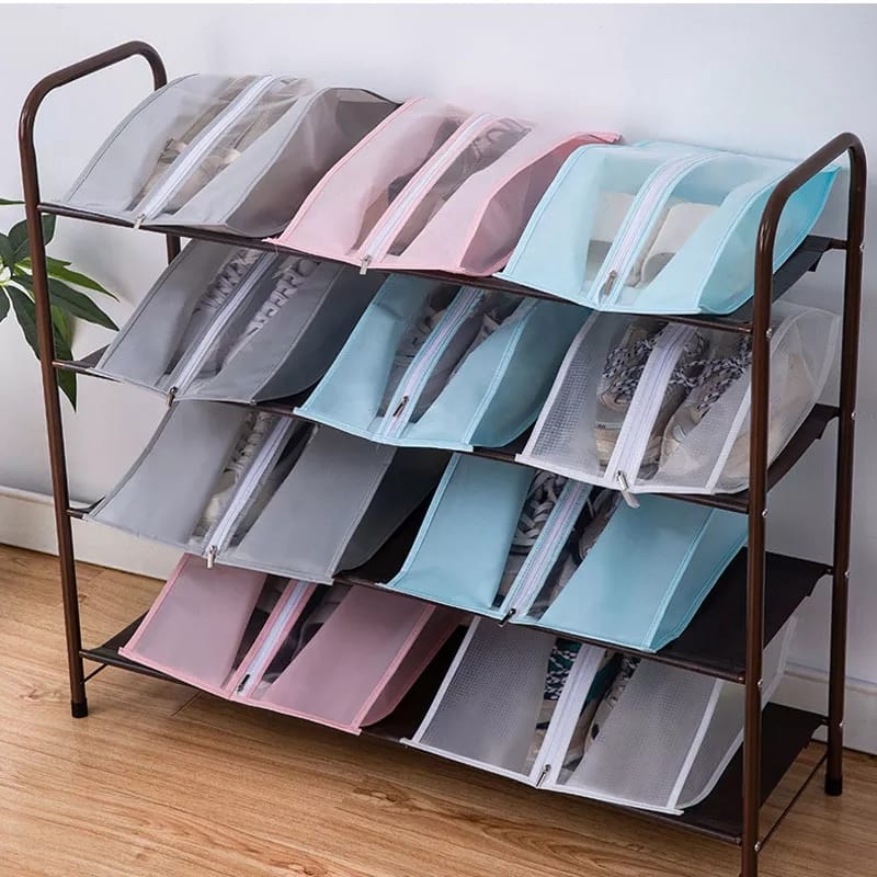 1PCS Shoe pocket 30x40cm Shoes Bag Waterproof Zipper Design ABS Plastic Storage Bag for Travelling