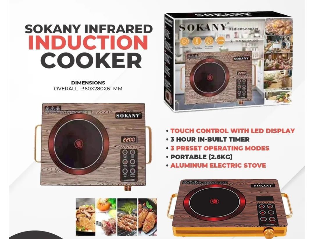 sokany Single Plate Induction Cooker, Touch Control With Led Display Portable 3hr In-built Timer 3 Preset Operation Mode Aluminum Electric Stove