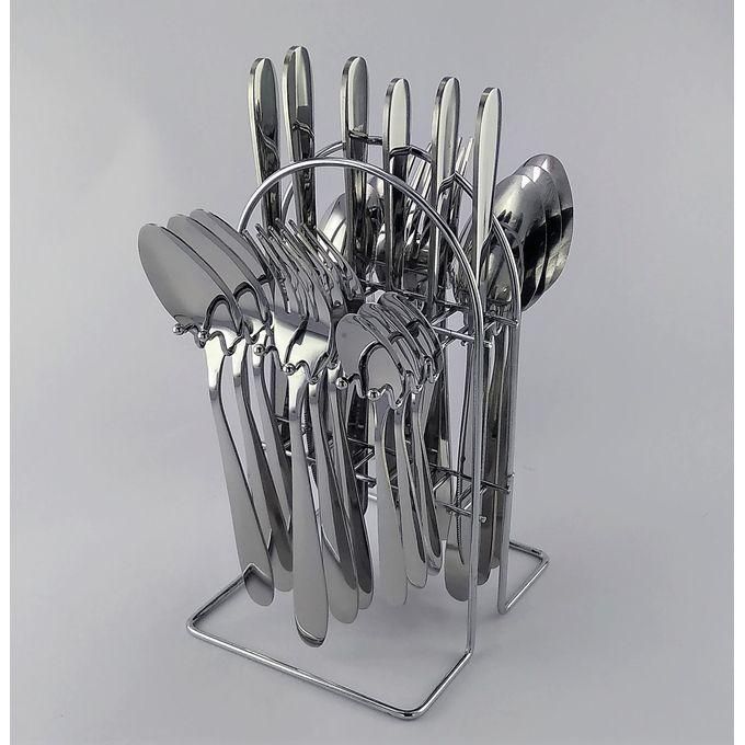 24pcs Pieces Heavy Stainless Steel Cutlery Set 6 Dinner Knives 6 Dinner Forks 6 Dinner Spoon 6 Tea Spoon