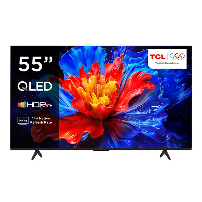 TCL 55" Inch,QLED Google TV 4K HDR,Smart TV with Dolby Vision and Atmos, HDR10+,Frameless, Slim and Uni-body, Bluetooth+(1YR WARRANTY)