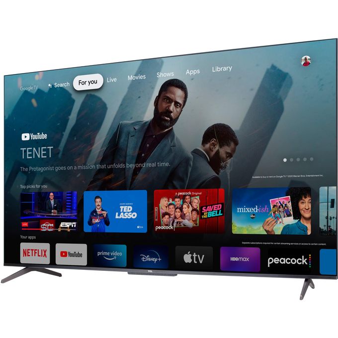 TCL 55" Inch,QLED Google TV 4K HDR,Smart TV with Dolby Vision and Atmos, HDR10+,Frameless, Slim and Uni-body, Bluetooth+(1YR WARRANTY)