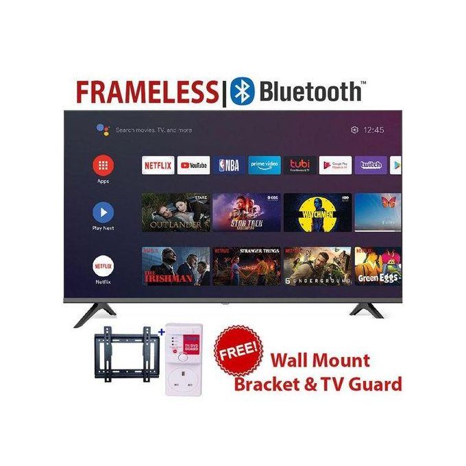 Vision Plus 43" Inch FHD Frameless Android Smart TV + TV Guard+ Wall Mount