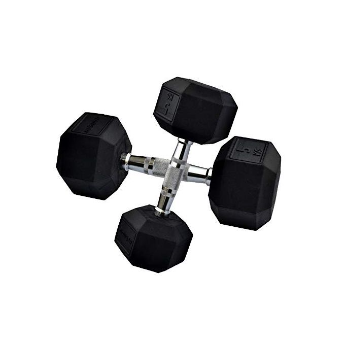 Dumbbell Men's & Women's Fitness 10kg(5kgx2) Hexagon Rubber Weight