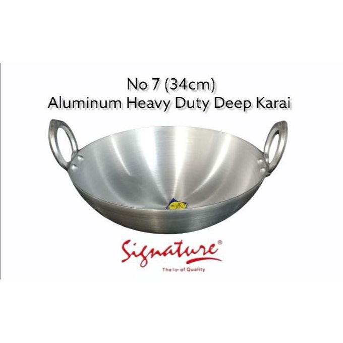 Signature HEAVY DUTY DURABLE Deep Frying KARAI WOK PAN 34CM