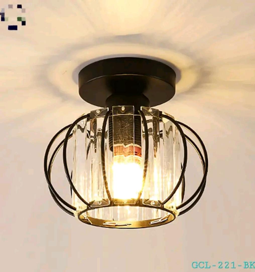 Black Metallic One Bulb Metallic Crystal Pendant Light Ceiling Light Chandelier Pendant Light