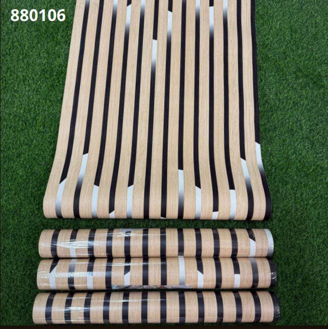 Brown Fluted Wall Panel Effect With Light Strips 3D Wallpaper 880106